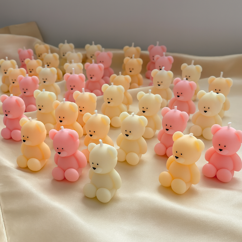 Sweet Teddy Bear Candles 🧸✨