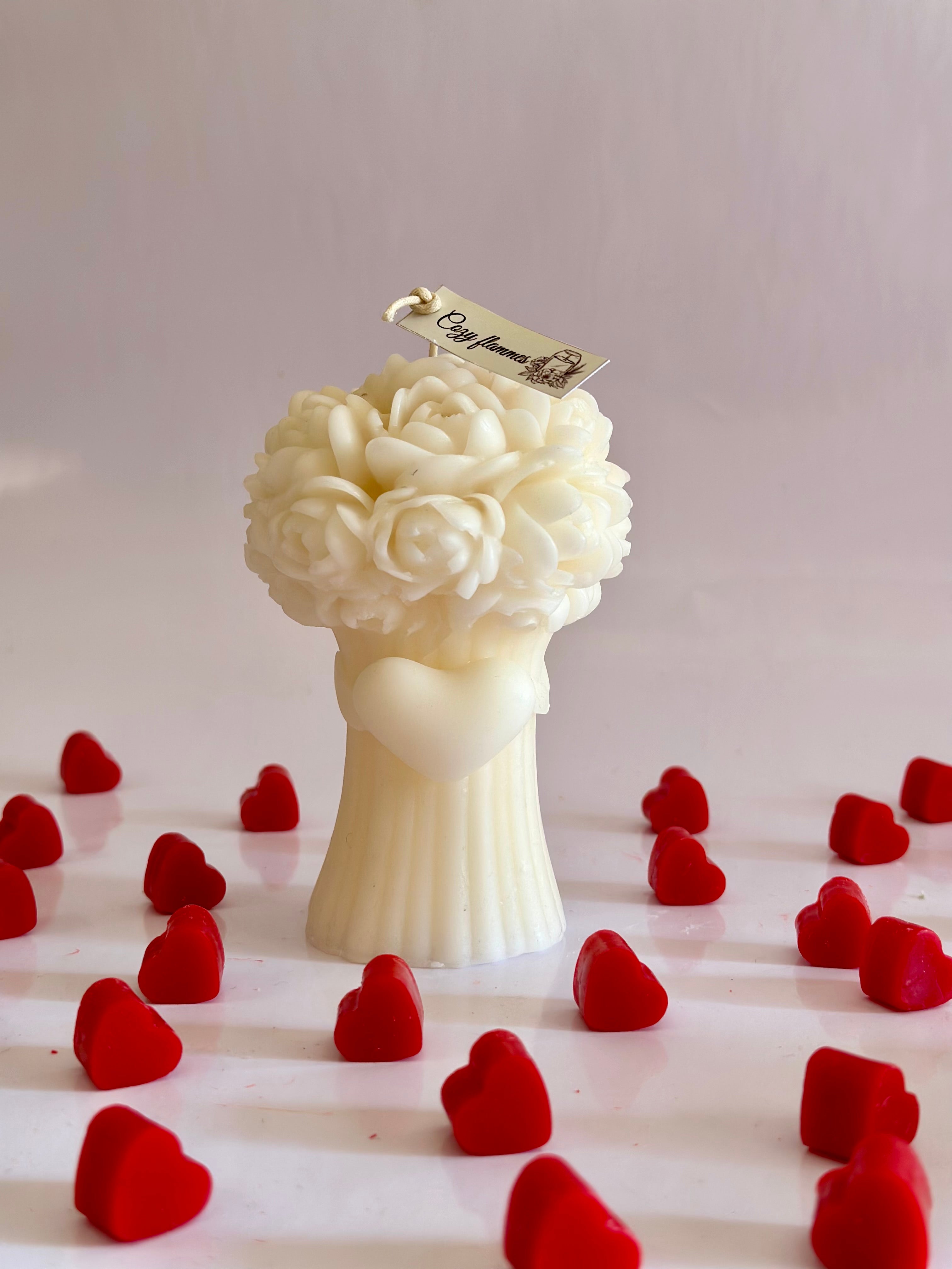 Blooming Heart bouquet Candle