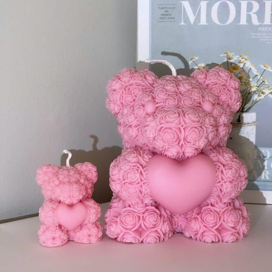 Rose Bear Candle 🧸💖