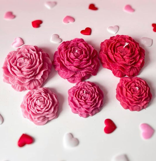 Peony flower candle