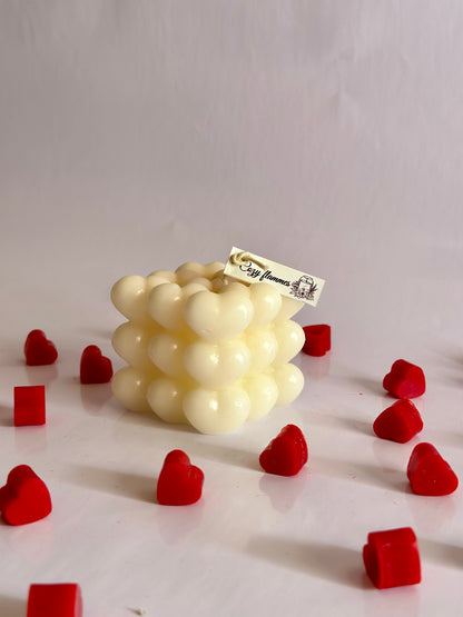 Heart bubble candle