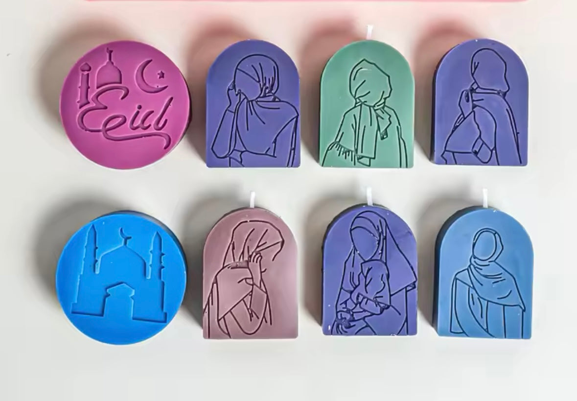 Elegant hijab girl Candles